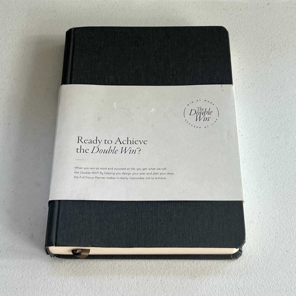 The Double Win Planner Black Hardcover Notebook 9.5 x 6"
